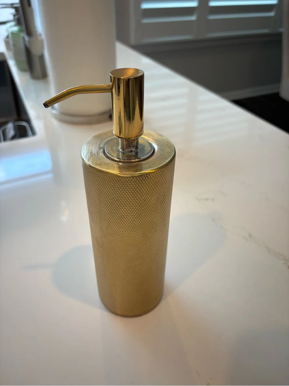 Restoration Hardware Gold Textured Metal Soap Pump